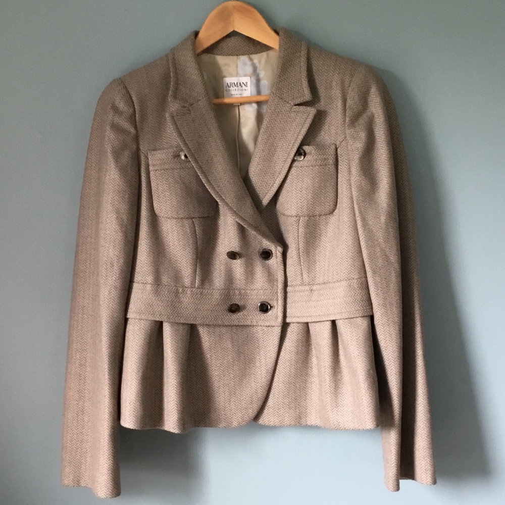 Armani Collezioni Virgin Wool Peplum Blazer - Picture 7 of 8